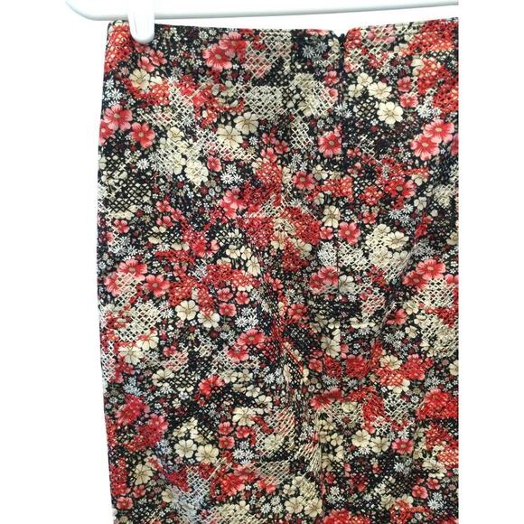 Cynthia Steffe Womens Skirt Size 4 Red Black Fringe Fairy Grunge Y2K Artsy Lace - Picture 5 of 10